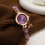 Diamond Leaf Bracelet Ladies Quartz Watch