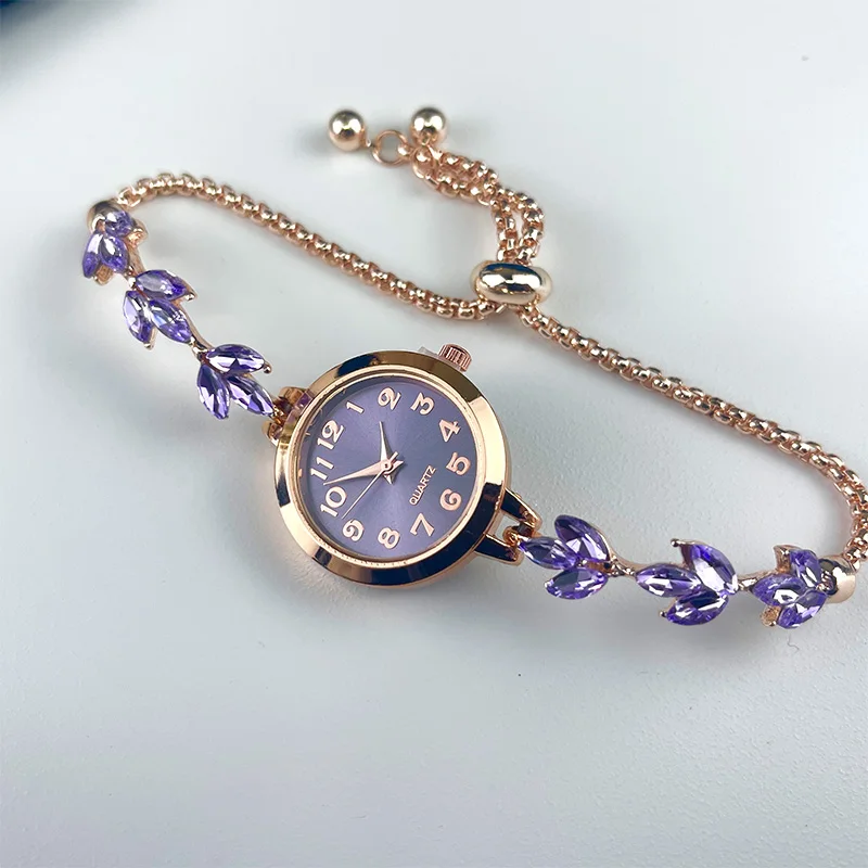 Diamond Leaf Bracelet Ladies Quartz Watch
