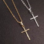 Christian Jesus Cross Necklace Gold Silver Color Long Chain Pendant Men Women
