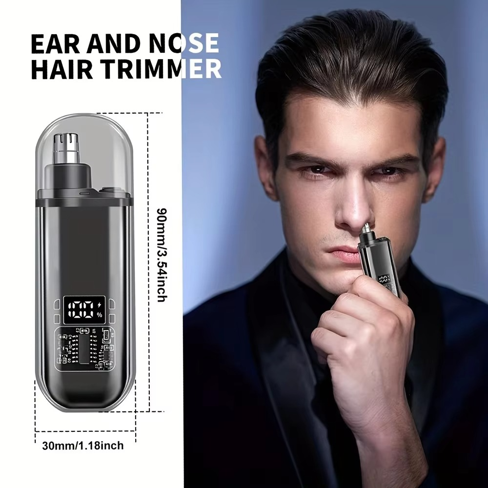 USB Rechargeable Nose Ear Hair Trimmer Portable Electric Grooming Clipper Men