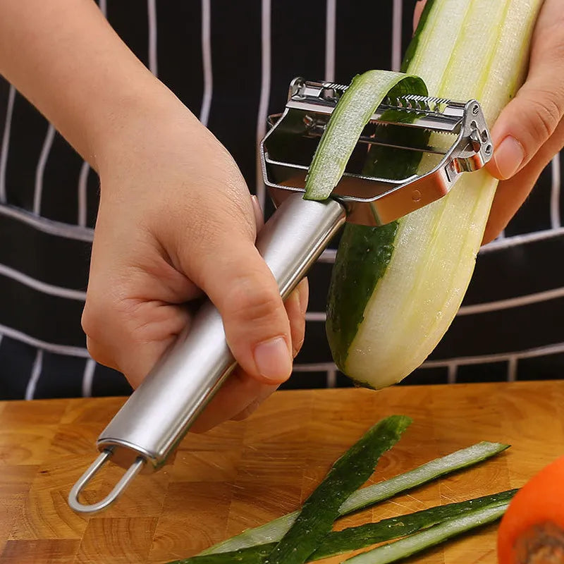 Kitchen Vegetable Peeler Stainless Steel Melon Planer Double-Head Peeler
