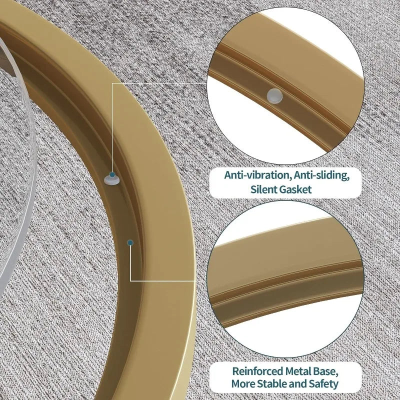 Small Glass Coffee Table Round Gold Coffee Table for Small Modern  Table