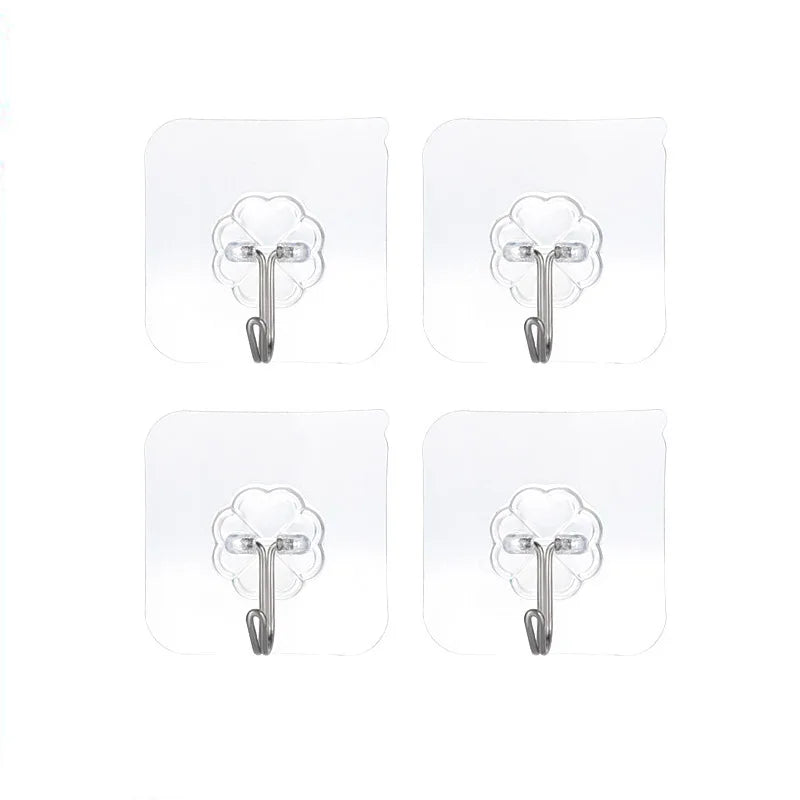 Transparent Stainless Steel Strong Self Adhesive Hooks Key Storage Hanger