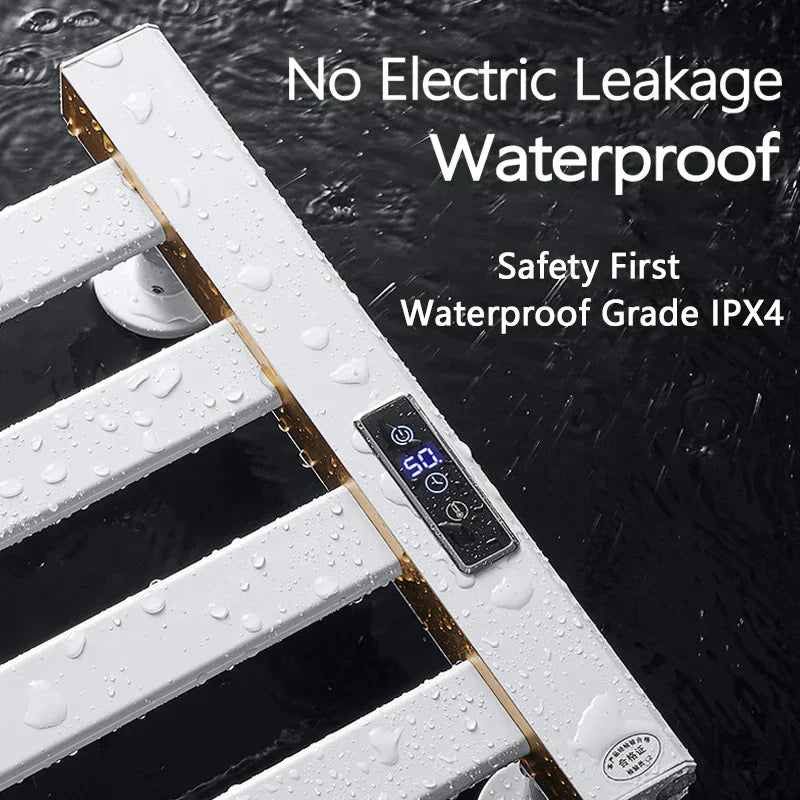 White Electric Heated Towel Rail Smart Electric Towel Rack Bathroom Cloth