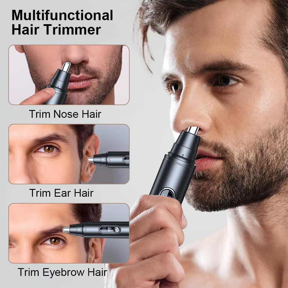 Rechargeable Electric Nose Hair Trimmer Ear & Eyebrow Clipper Portable USB Mini