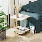 Tea Table End Table Office Coffee Table Square Marble Shelf Small Desk