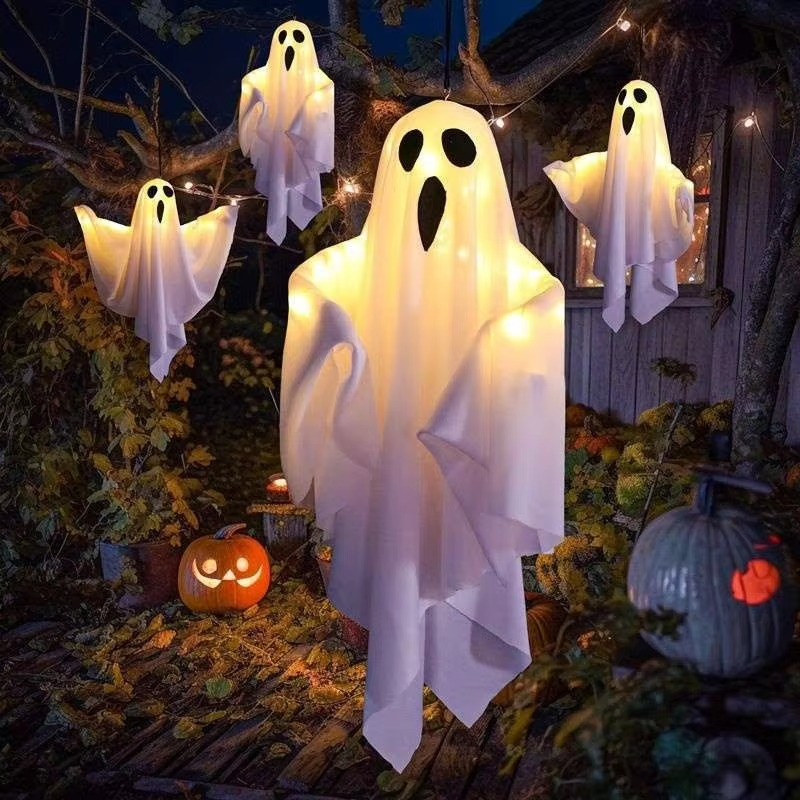 Halloween Glowing Ghost Light Outdoor Decor Garden Prop Party Home Hanging Decor