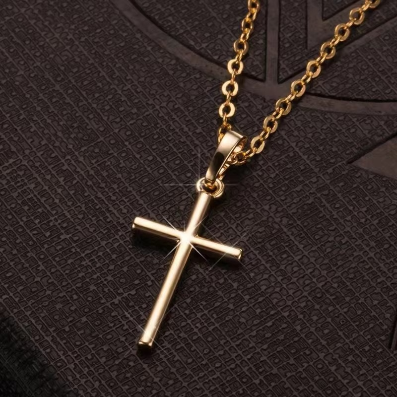 Christian Jesus Cross Necklace Gold Silver Color Long Chain Pendant Men Women