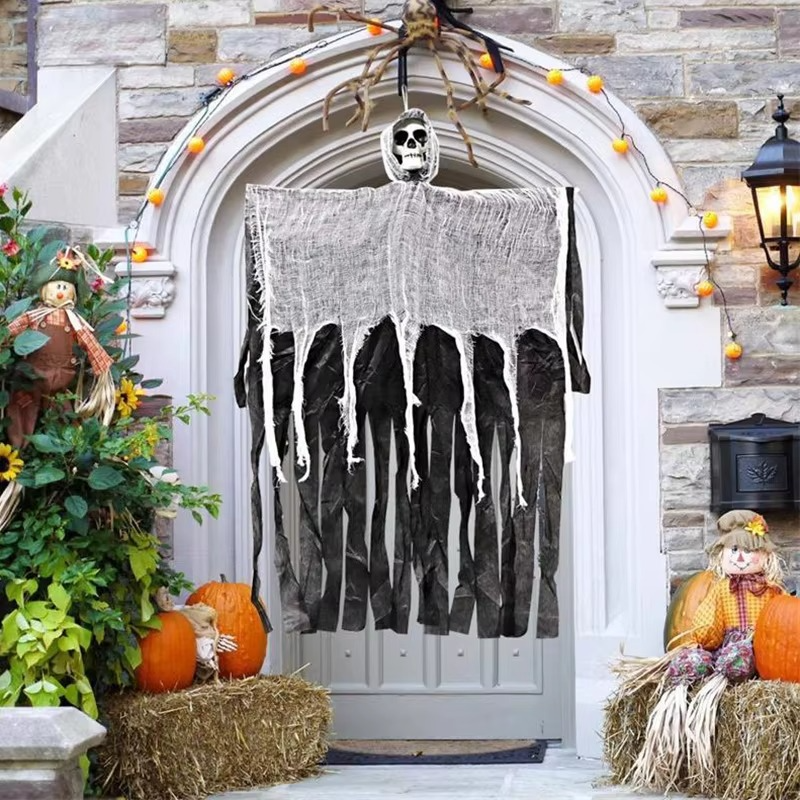 Halloween Hanging Ghost Realistic Scary Skeleton Grim Reaper Haunted House Decoration