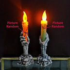 2PCS Halloween LED Candles Skeleton Ghost Hands Yellow Green Light for Party, Home & Haunted House Decor