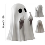 Cute Middle Finger Ghost Statue Small Halloween Decor for Home, Desk & Coffee Table