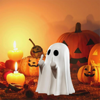 Cute Middle Finger Ghost Statue Small Halloween Decor for Home, Desk & Coffee Table