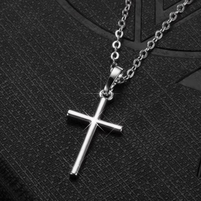 Christian Jesus Cross Necklace Gold Silver Color Long Chain Pendant Men Women