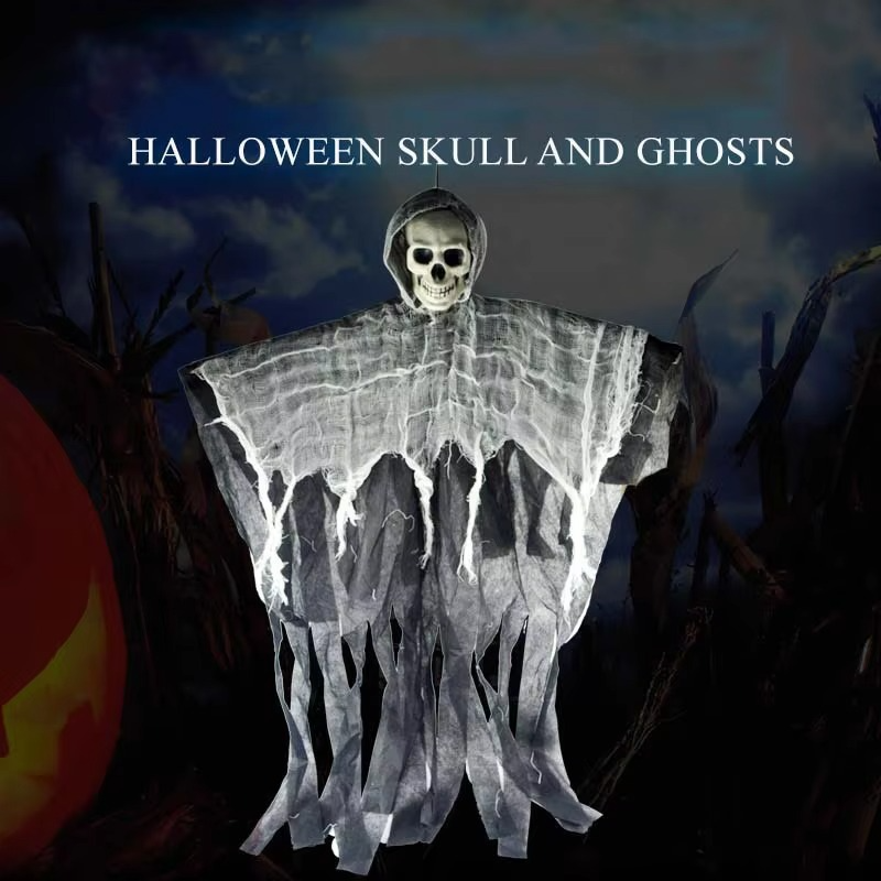 Halloween Hanging Ghost Realistic Scary Skeleton Grim Reaper Haunted House Decoration