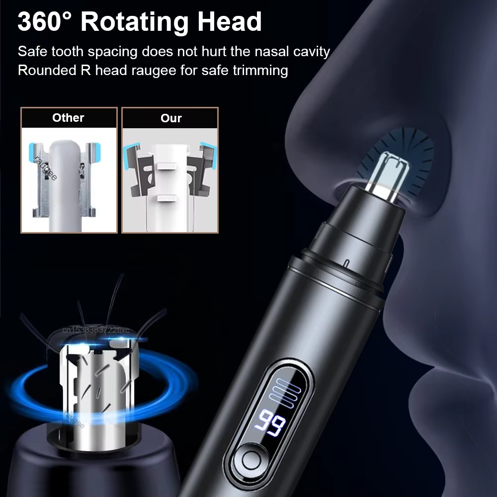 Rechargeable Electric Nose Hair Trimmer Ear & Eyebrow Clipper Portable USB Mini
