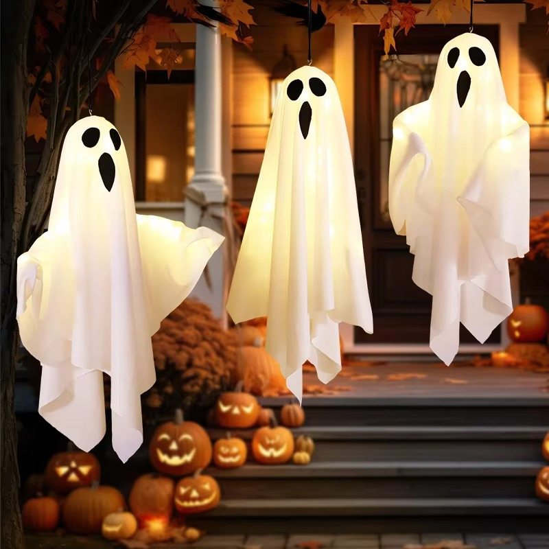 Halloween Glowing Ghost Light Outdoor Decor Garden Prop Party Home Hanging Decor