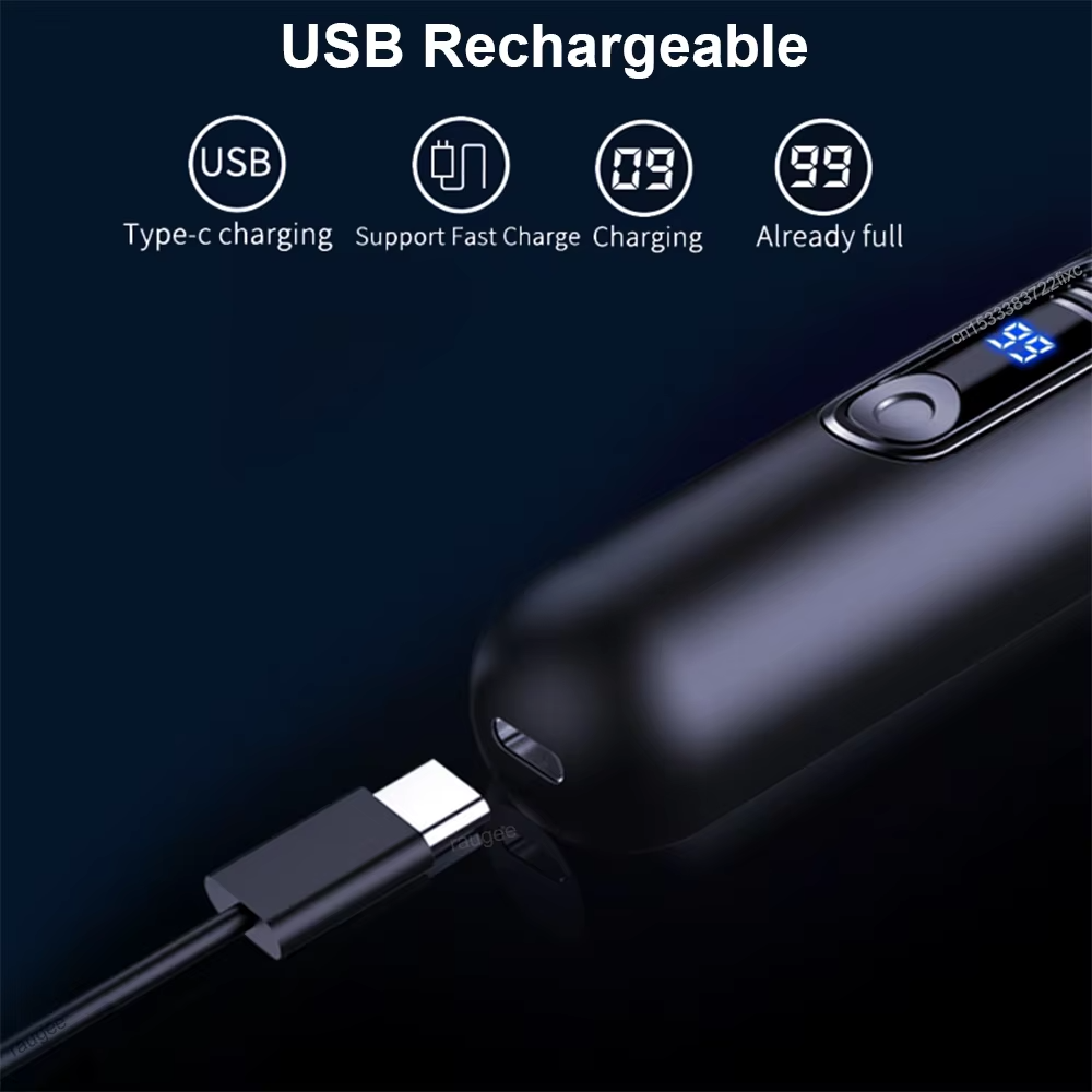 Rechargeable Electric Nose Hair Trimmer Ear & Eyebrow Clipper Portable USB Mini