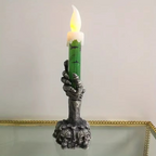 2PCS Halloween LED Candles Skeleton Ghost Hands Yellow Green Light for Party, Home & Haunted House Decor