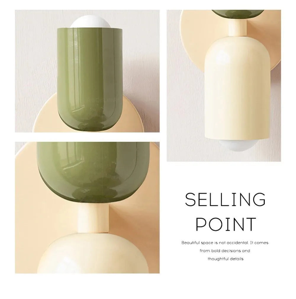 Nordic LED Wall Lamps Modern Minimalist Cream Double Head Lights