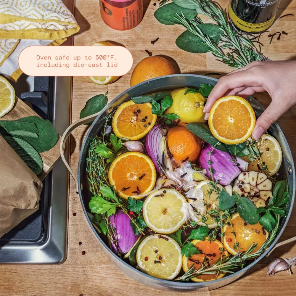 Saucepan 8 Quart Stock Pot Cookware Sesame Drew Dutch Oven Cooking