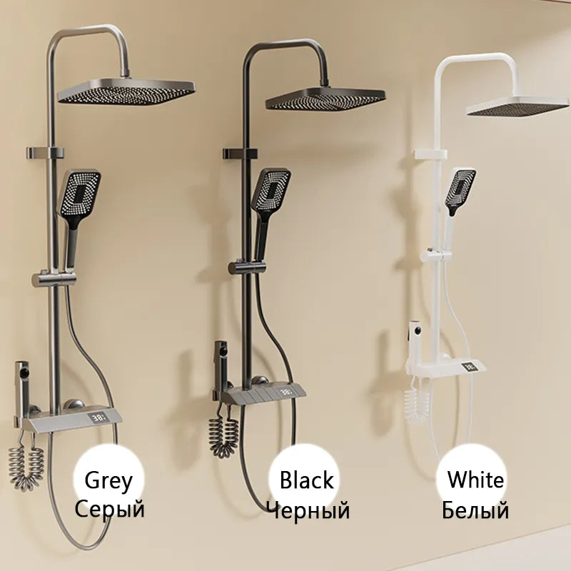 Bathroom Shower Full Set Black White Gray Bathtub Shower System