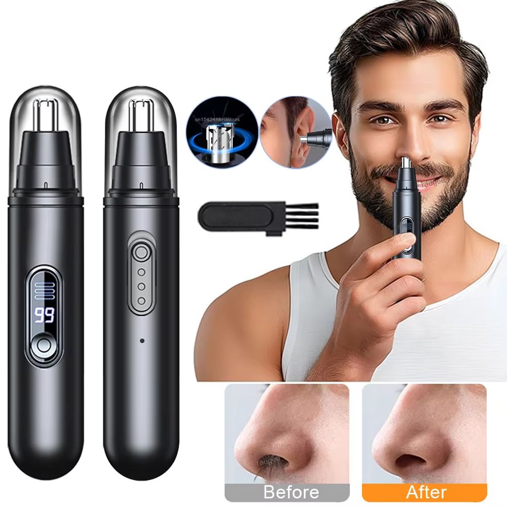Rechargeable Electric Nose Hair Trimmer Ear & Eyebrow Clipper Portable USB Mini
