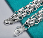 925 Sterling Silver Women Lnterlocking Circle Bracelet Chain Fashion Jewelry